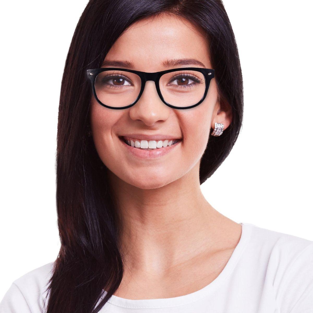 96 Wholesale Black Frame 50's Eyeglasses (Buddy Style) image