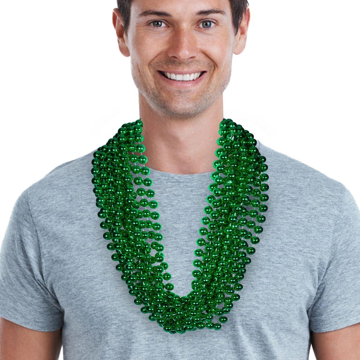 156 Wholesale Green 33" 12mm Bead Necklaces image