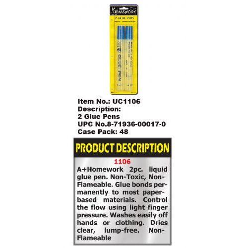 48 Wholesale Glue Pen - Clear - 1.69oz Ea - 2 Pack - Squeeze Tube image