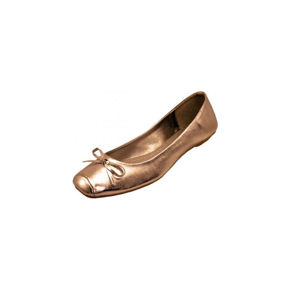 18 Wholesale Women's Square Toe Ballet Flats ( Bronze Color Only) image