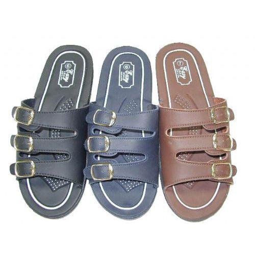 48 Wholesale Ladies Three Buckle Slide Sandal Size 5-10 image