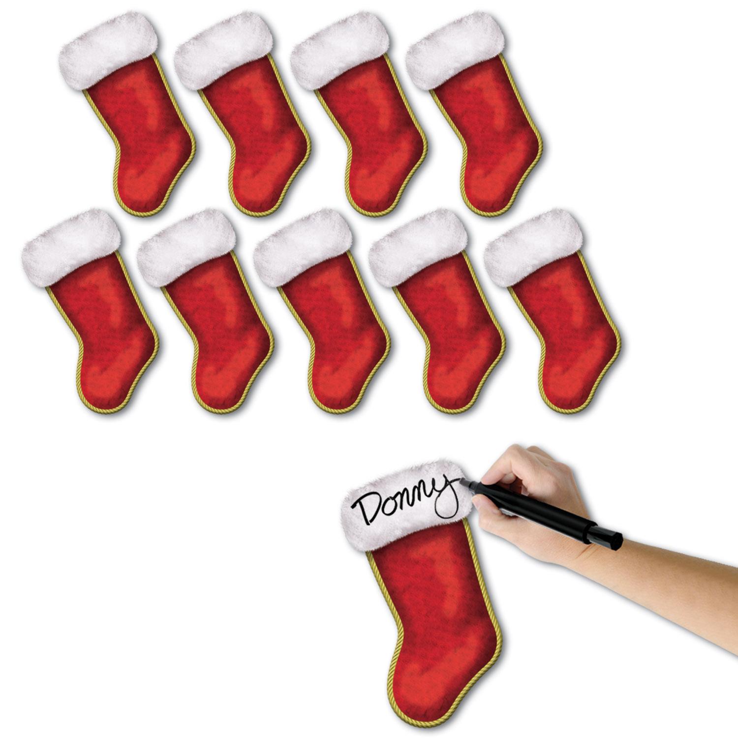 12 Wholesale Mini Christmas Stocking Cutouts image