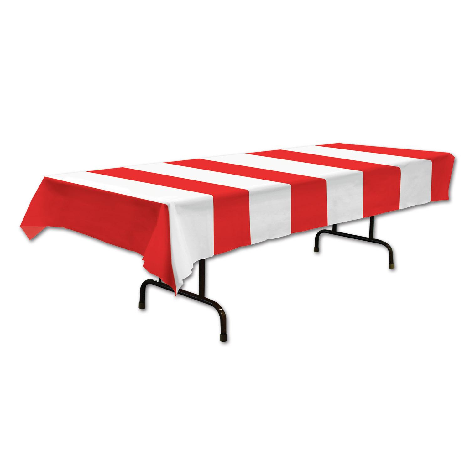 12 Wholesale Red & White Stripes Tablecover image