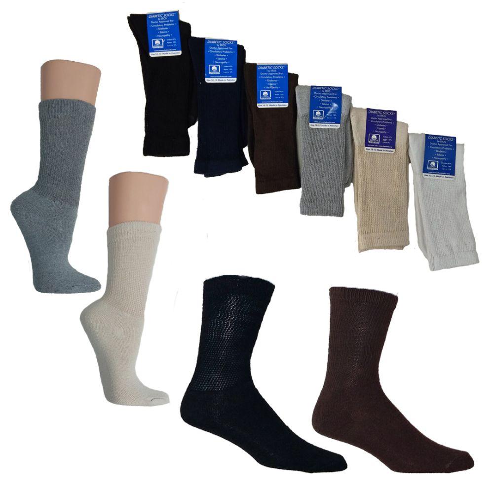36 Wholesale Knit Crew Diabetic Socks - Custom Assortment image