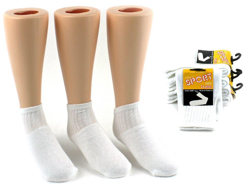48 Wholesale Toddler's Athletic Tube Socks - White - Size 1-3 image