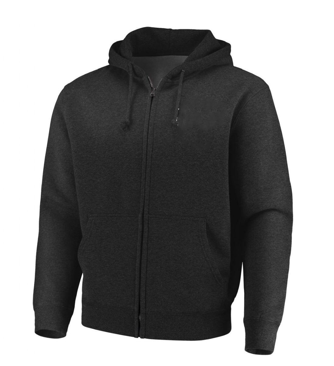 12 Wholesale Big Mens Heavy Weight Zippered Hoodie Charcoal image