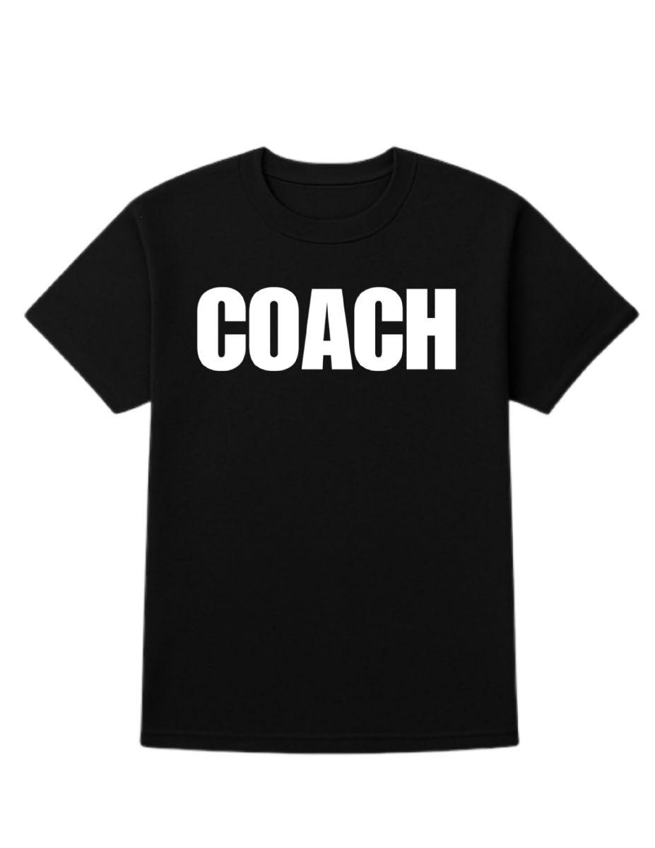 12 Wholesale Black Coach T-Shirt Size S, Cotton Blend Printed In Usa For Sports & Team Leaders image
