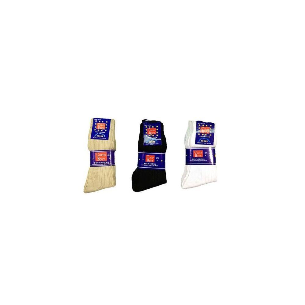 144 Wholesale Boys Nylon Dress Socks Size 4-6 Assorted Color image