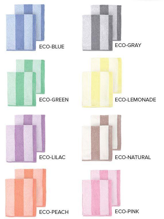 12 Wholesale Eco Friendly Bleach Safe Striped Cabana Towel Size 30x70 In Eco Green image