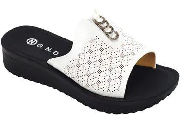 12 Wholesale Fashion Platform Sandals For Women Sole Open Toe In Color White Size 5-10 image