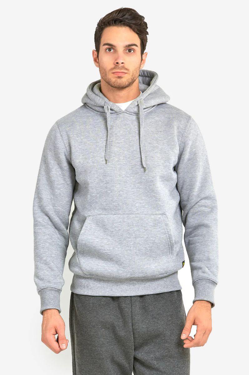 12 Wholesale Knocker Men's Heavy Weight Hooded Sweatshirt Size 2xl Heather Grey image