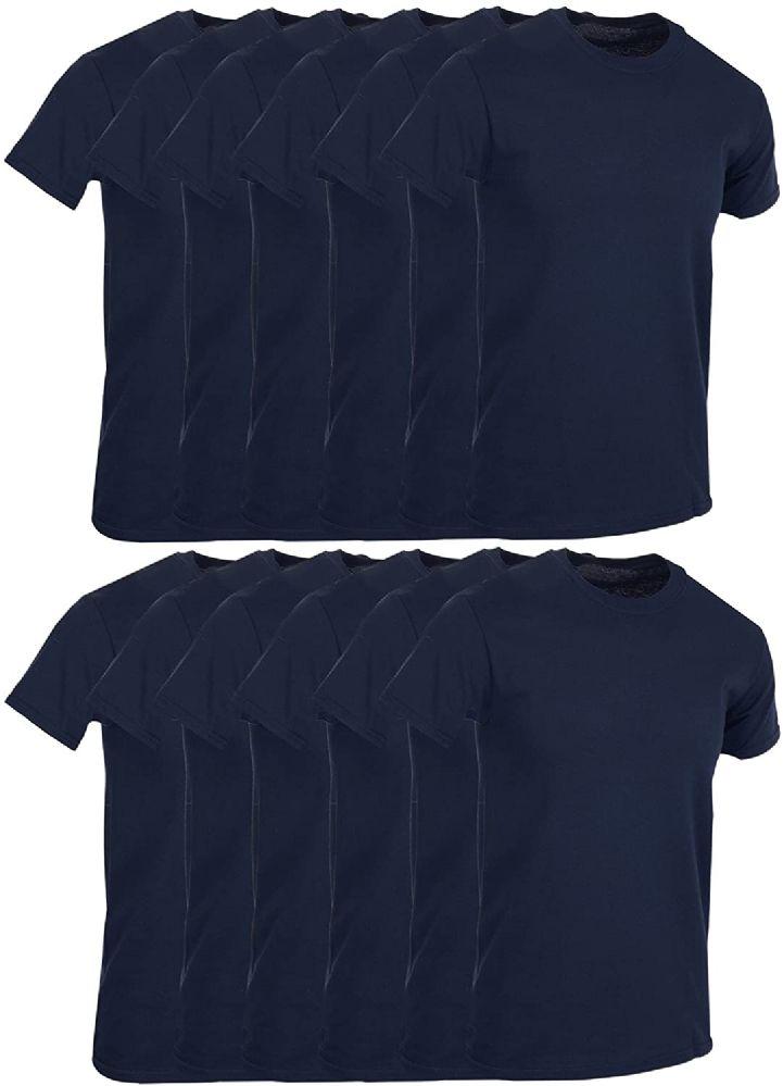 12 Wholesale Men's Cotton Short Sleeve T-Shirt Size Xlarge, Navy Blue image