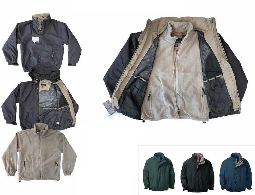 12 Wholesale Men's 3 In 1 Bomber Jacket Assorted Sizes M-2xl Navy image