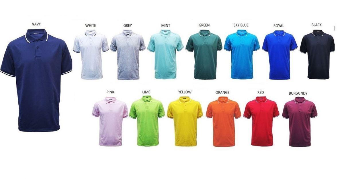 24 Wholesale Mens Fashion Solid Polo Shirt Sky Blue Pack C image