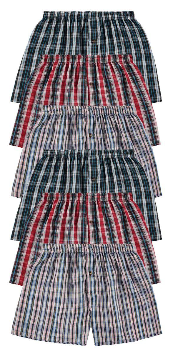 6 Wholesale Mens Woven Plaid Boxer Shorts Size Large image