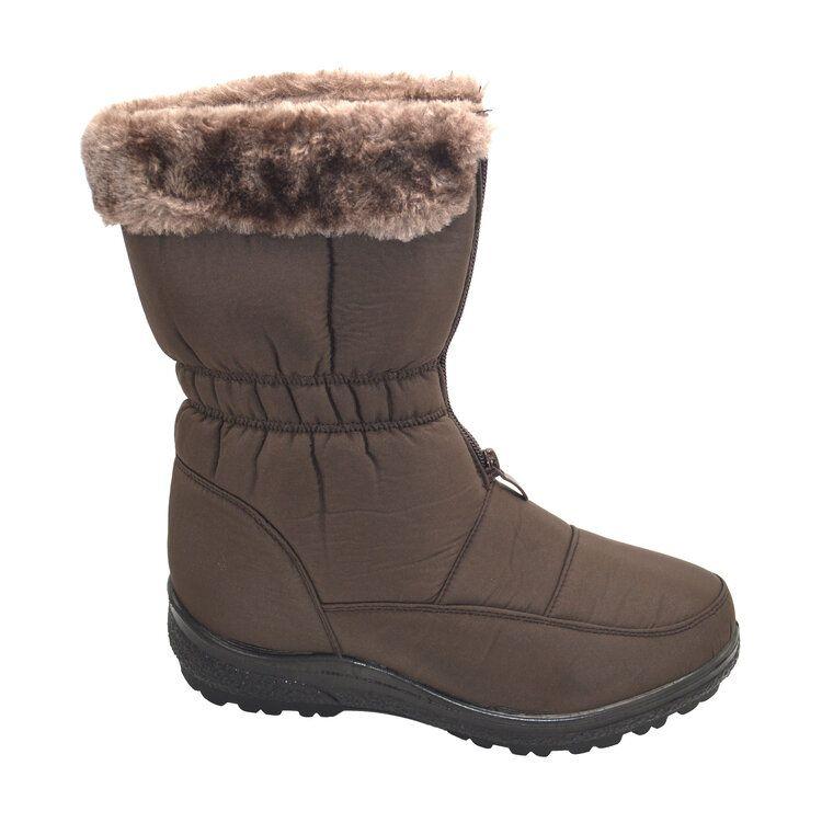 12 Wholesale Snow Boots For Women Comfortable Winter Boots Color Brown Size 7-11 image