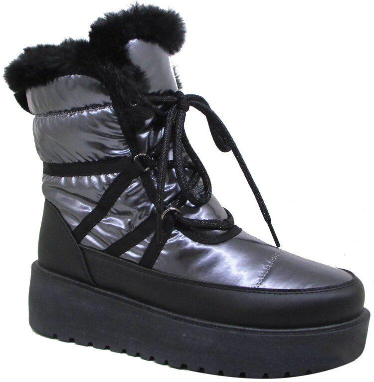 12 Wholesale Snow Boots For Women With Platforms Comfortable Winter Boots Color Pewter Size 6-10 image