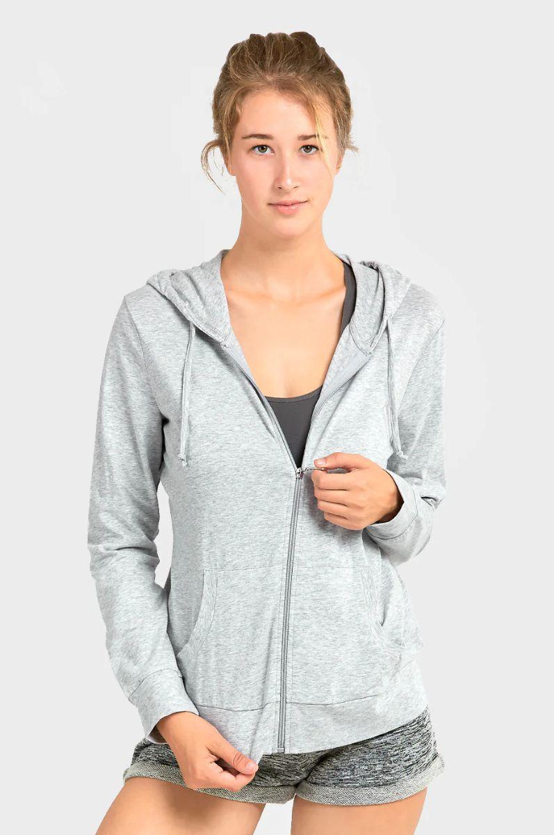 12 Wholesale Sofra Ladies Single Jersey ZiP-Up Hoodie Jacket M image