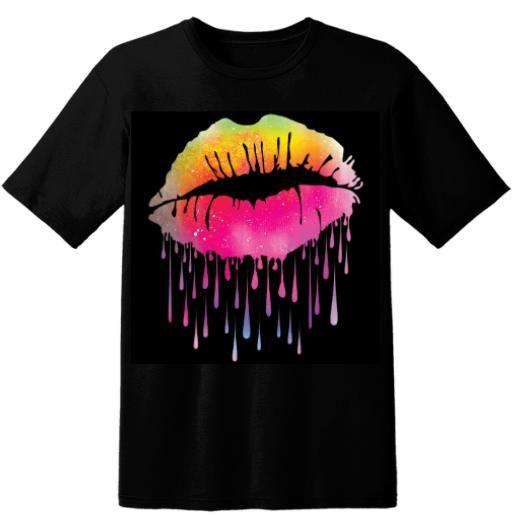 12 Wholesale Sugar On Lips Black Shirts Plus Size image