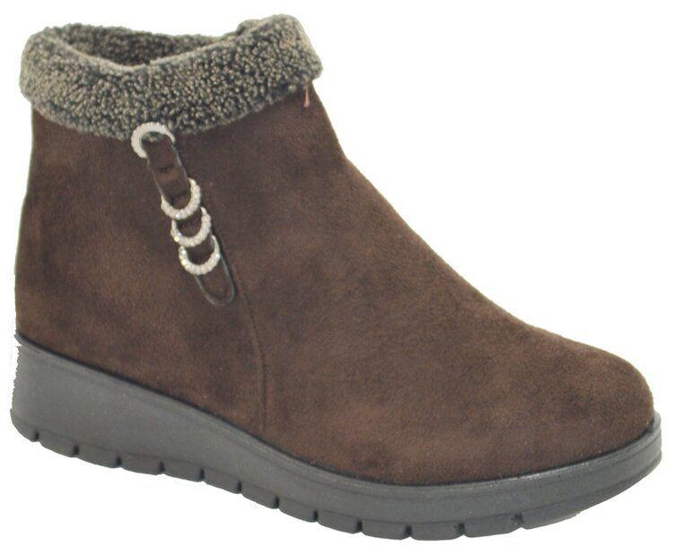 12 Wholesale Women's Comfortable Ankle Boots Color Brown Size 7-11 image