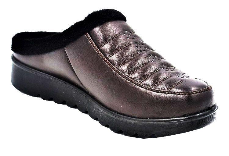 12 Wholesale Women's Loafers Slip - On Shoes Open Back Casual Flat Shoes Comfortable Color Brown Size 7-11 image
