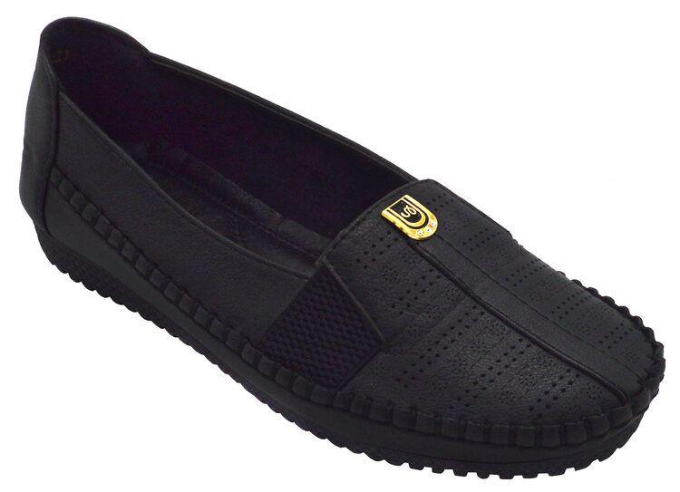 12 Wholesale Women Slip On Loafers Casual Flat Walking Shoes Color Black Size 7-11 image
