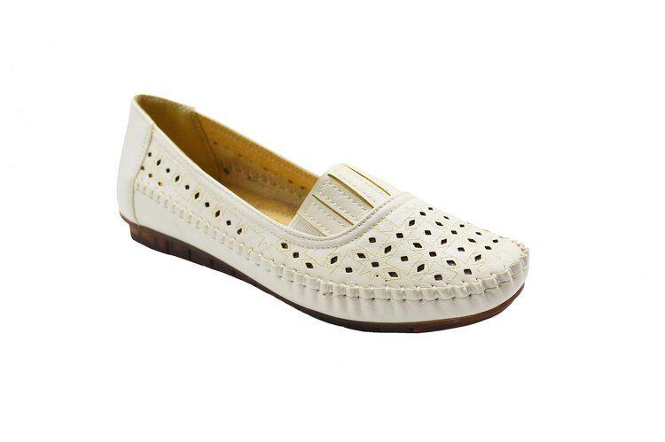 18 Wholesale Wholesale Women Slip On Loafers Casual Flat Walking Shoes Color White Size 7-11 - Wholesale Sock Deals image