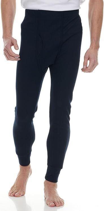 3 Wholesale Yacht And Smith Men's Thermal Pants In Navy Blue Size Medium image