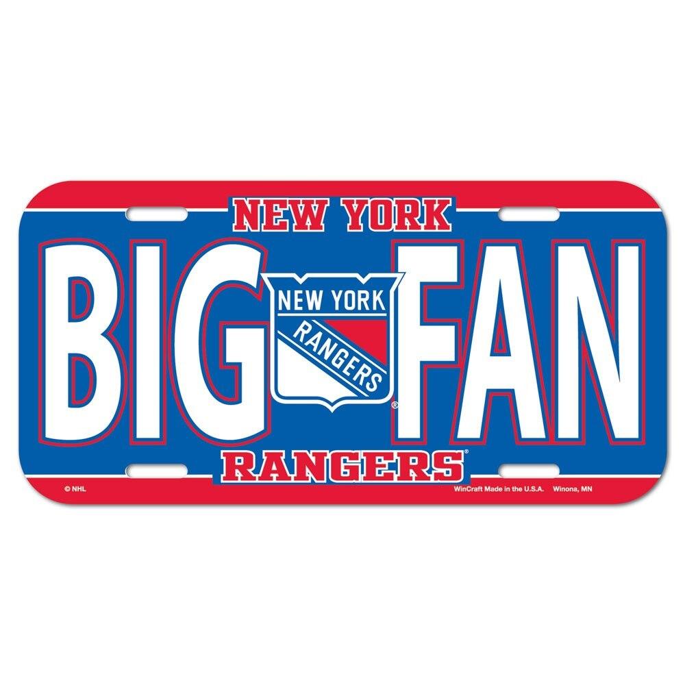 New York Rangers Plastic License Plate