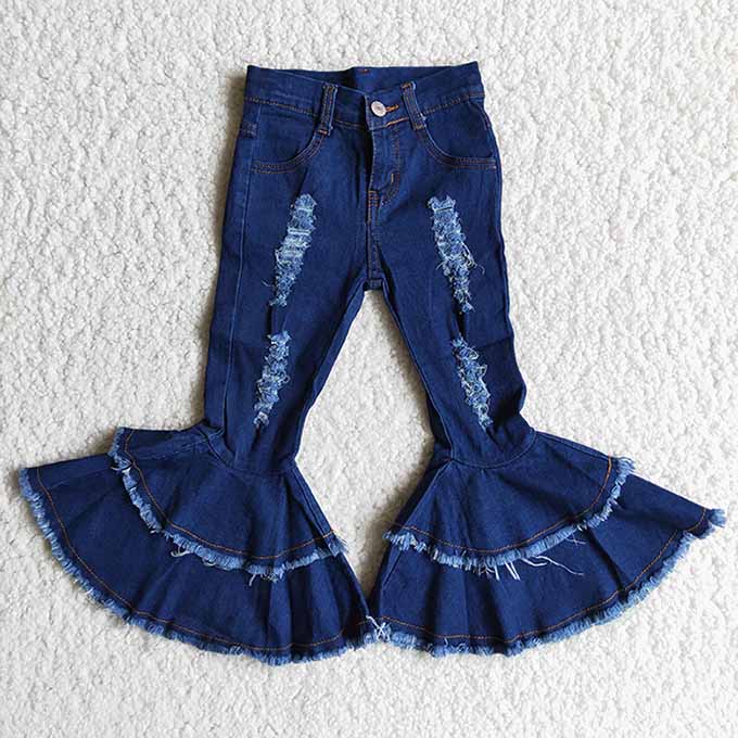 Girl Ruffle Bell Bottom Jeans