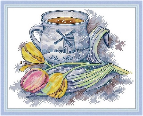 Stamped Cross Stitch Kit Dutch Cup