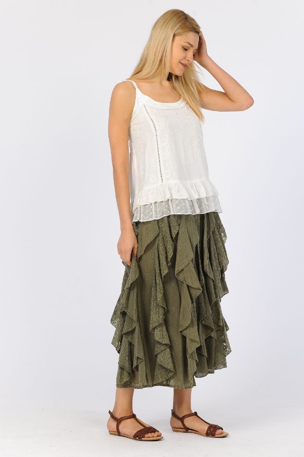 style # 1824 Ruffle Lace Skirt