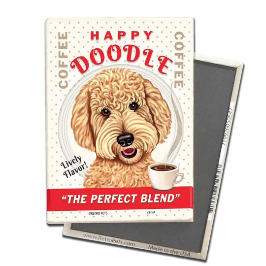 Happy Doodle Dog Magnet