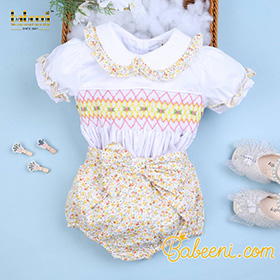 Hand-embroidered baby clothing set
