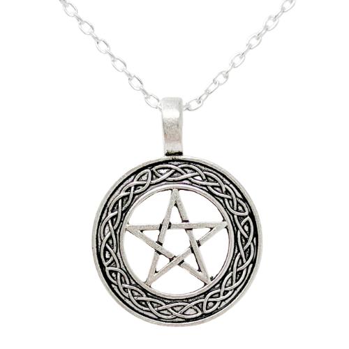 Celtic silver pentagram necklace
