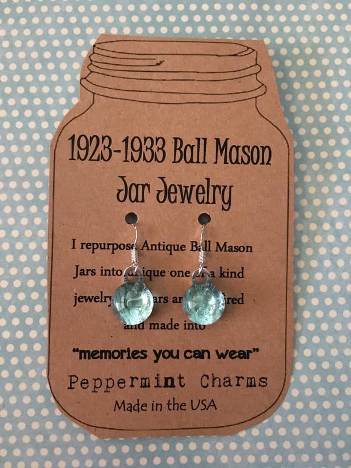 Ball jar dangle earrings