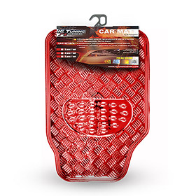 Car Mats Floor 4 pcs Metal Carbon