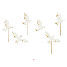 Cupcake toppers - Dove, 5.7in, mix