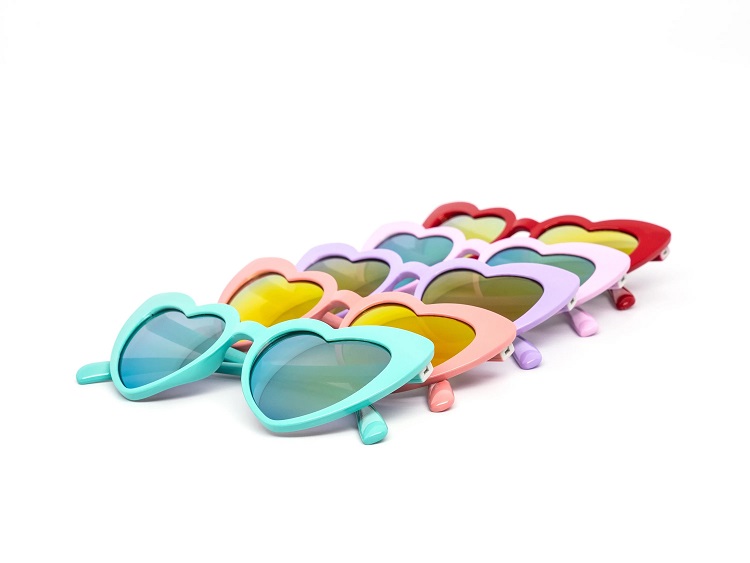 Kids Heart Color Mirror Sunglasses