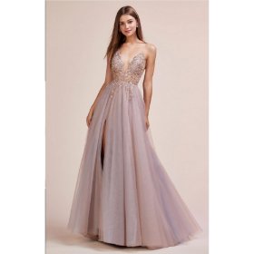 Ophelia Bead Strap Tulle Gown