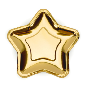 Paper Plates Star, gold, 7.1in