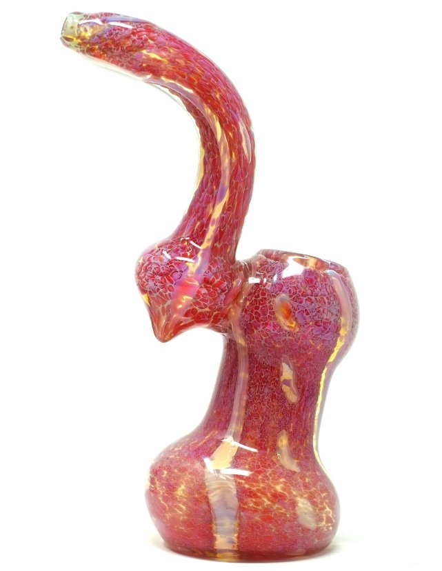 8" Import Red Bubbler Glass Pi