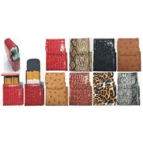 Animal Designs Leatherette Cigarette Case Dispenser; 100s