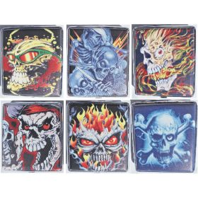 Candy Skull Design LEATHER Wrapped Metal Cigarette Case