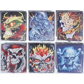 CANDY Skull Design Leather Wrapped Metal Cigarette Case