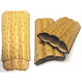 Ostrich Print 3-Finger LEATHER Cigar Case