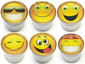 Smiley Design 3-Part Metal TOBACCO Herb Grinder