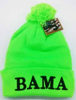 Bama Neon Green Winter CAPS