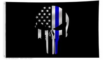 Blue Line Punisher 3 x 5  FLAG