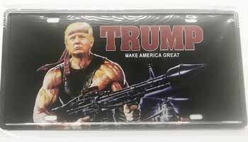 Trump Make America Great Rambo Lic PLATE